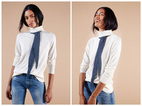 The Jackie - Navy Foulard - The Little Project 
