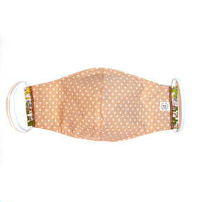 The Mask - Green Floral/Taupe Dot - The Little Project 