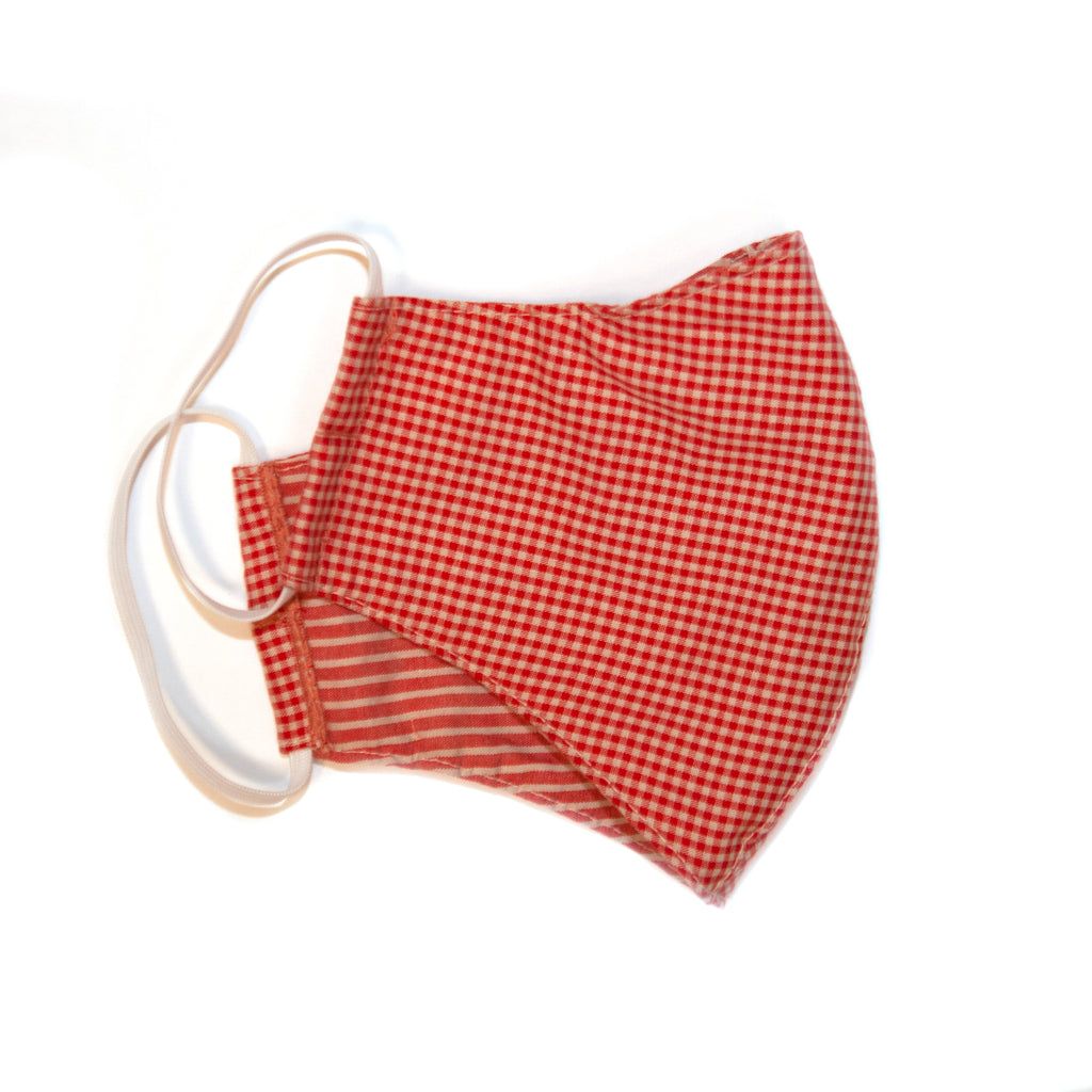 The Mask - Terracotta Gingham/Stripe - The Little Project 